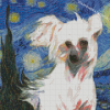 Chinese Crested Dog Starry Night Diamond Painting