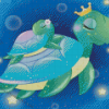Baby Turtle And Mother Diamond Painting