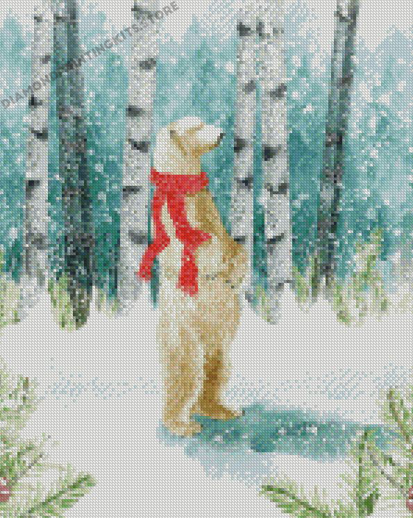 Bear In Snow Winter Diamond Painting