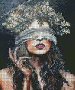 Blindfolded Lady Diamond Painting