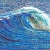 Blue Mosaic Wave Diamond Painting
