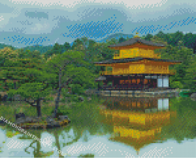 Golden Palace Japan In Forest Diamond Painting