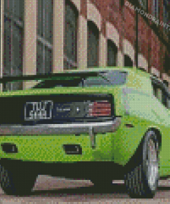 Green 1970 Plymouth Barracuda Car Diamond Painting
