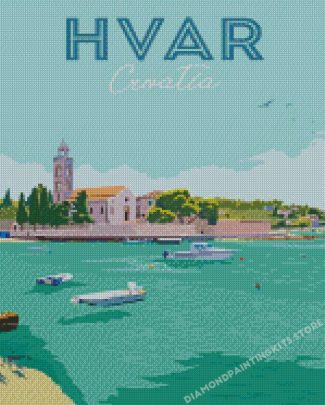 Hvar Croatia Poster Diamond Painting