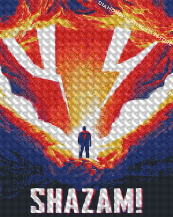 Illustration Shazam Movie Poster Diamond Painting