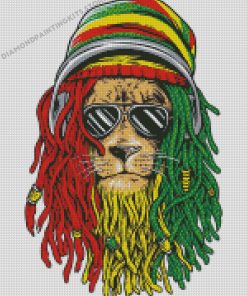 Lion With Glasses Diamond Painting