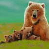 Mama Bear And Cubs Diamond Painting