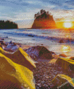 Olympia State Park Sunset Seascape Diamond Painting