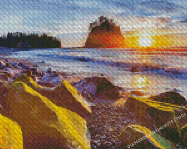 Olympia State Park Sunset Seascape Diamond Painting