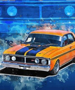 Orange Xy Ford Falcon Car Diamond Painting