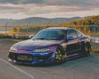 Purple Nissan Silvia S15 Sport Car Diamond Painting
