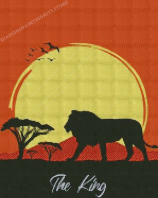 The King Lion Silhouette Poster Diamond Painting