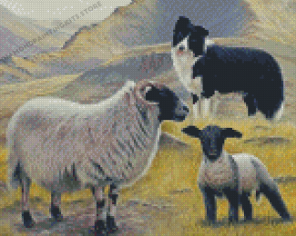 The Sheep And Dog Diamond Painting