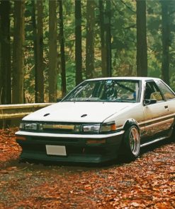 White Ae86 In The Forest Diamond Painting
