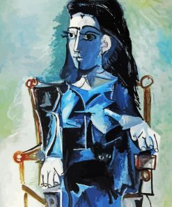Abstract Woman In Chair With Cat Diamond Painting