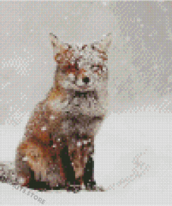 Adorable Fox In Snow Diamond Painting