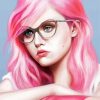 Aesthetic Pink Girl Diamond Painting