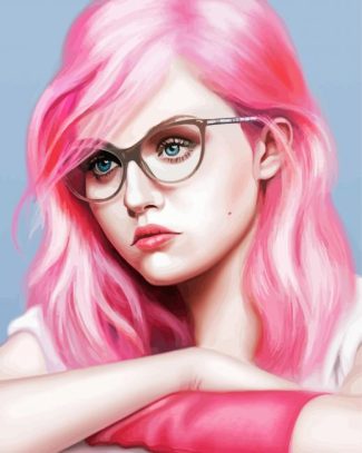 Aesthetic Pink Girl Diamond Painting