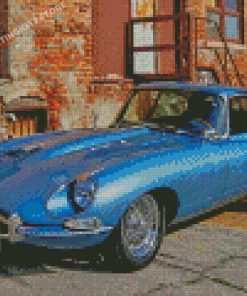 Blue Jaguar XKE Diamond Painting