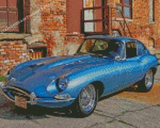 Blue Jaguar XKE Diamond Painting