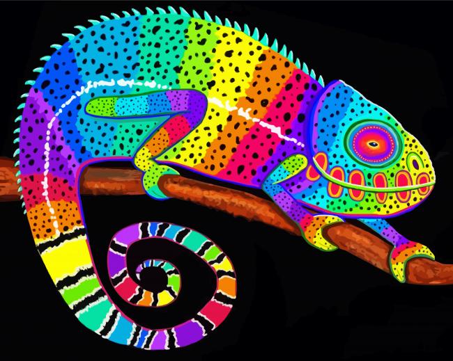 Colorful Chameleon Diamond Painting