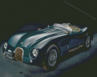 Dark Green Classic Jaguar Car Diamond Painting