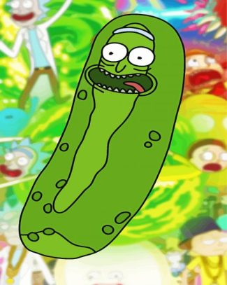 Pickle Rick Animation Character Diamond Painting