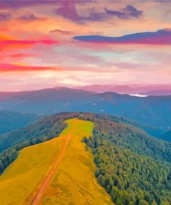 Carpathian Mountains At Sunset Diamond Painting
