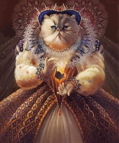 Cat Queen And Mouse Diamond Painting