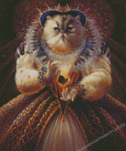 Cat Queen And Mouse Diamond Painting