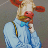 Classy Cow Wearing Suit Diamond Painting