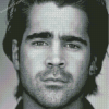 Close Up Black And White Colin Farrell Diamond Painting