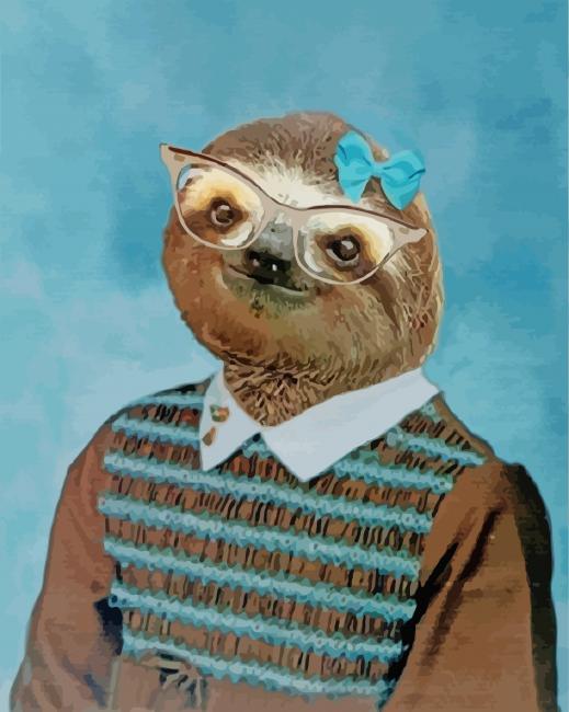 Cute Sloth In Sloth Diamond Painting