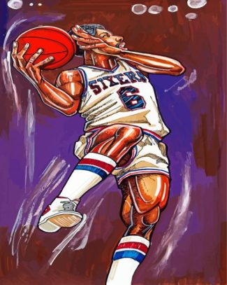 Dr J Basketball Player Art Diamond Painting