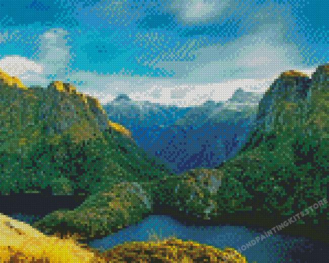 Fiordland Island Landscape Diamond Painting