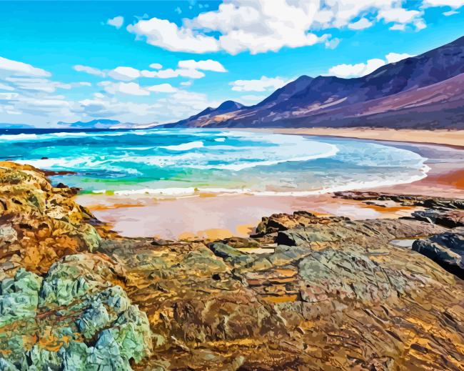 Fuerteventura Beach Rocks Diamond Painting