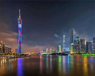 Guangzhou City At Night Diamond Painting