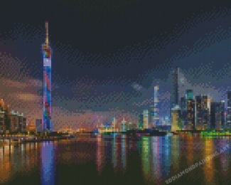 Guangzhou City At Night Diamond Painting
