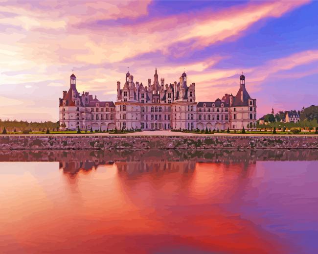 Loire Castle At Sunset Diamond Painting