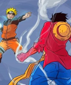 Naruto And Luffy Fight Diamond Painting