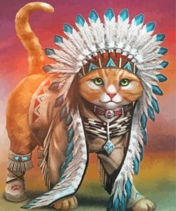 Native Cat Diamond Painting