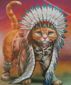 Native Cat Diamond Painting