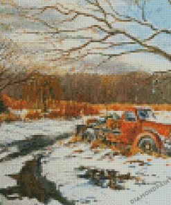 Old Truck In Snow Diamond Painting