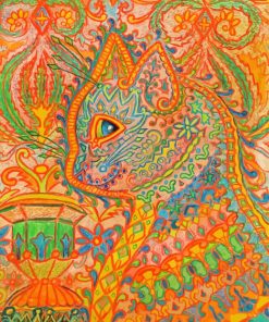 Psychedelic Cat Louis Wain Diamond Painting