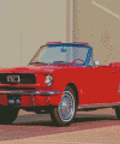 Red 66 Ford Mustang Car Diamond Painting