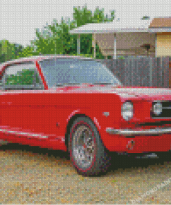 Red 66 Mustang Car Diamond Painting