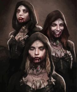 Resident Evil Village Dimitrescu Sisters Diamond Painting