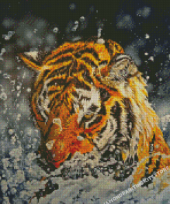 Splash Tiger Diamond Painting