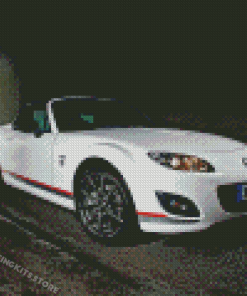 White Mazda Miata Car Diamond Painting