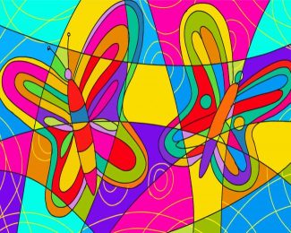 Aesthetic Cubism Butterfly Diamond Painting